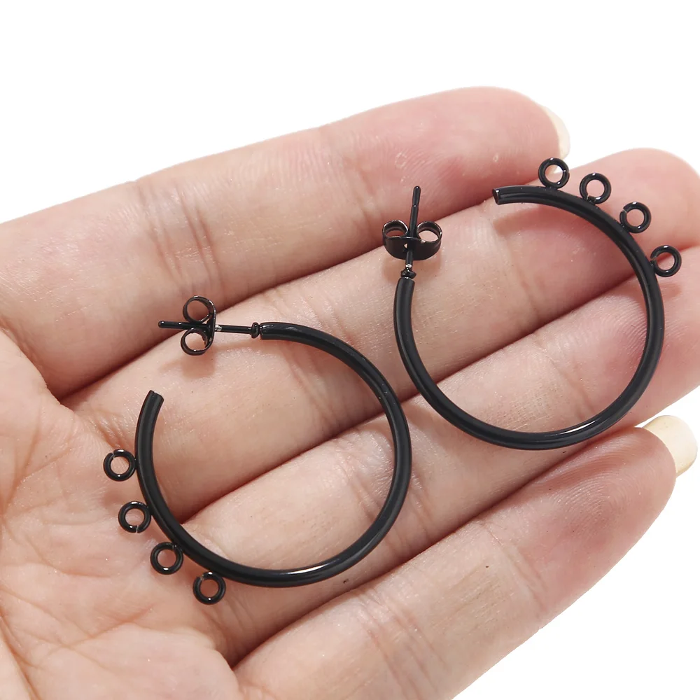 20 шт C Форма уха пост золото/черный/Серебряный тон из нержавеющей стали