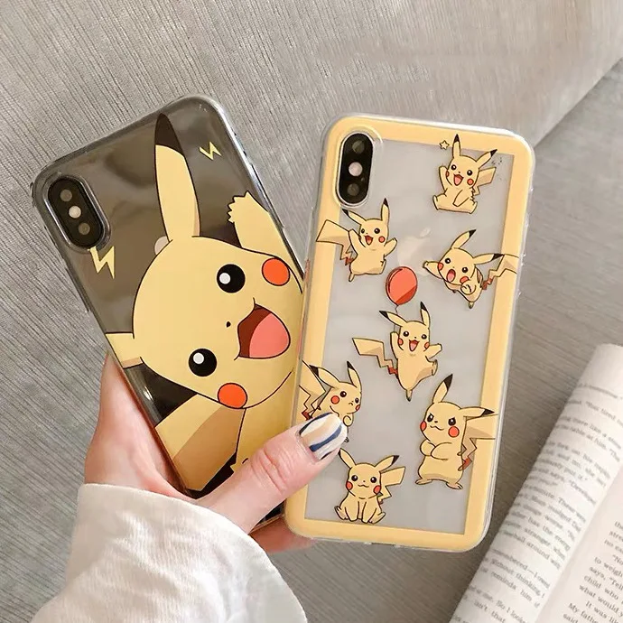 Мультяшные карманы Монстры чехол с покемонами чехол для iPhone X XS Max XR 8 7 6 Plus Мягкий Силиконовый ТПУ lightnings coque