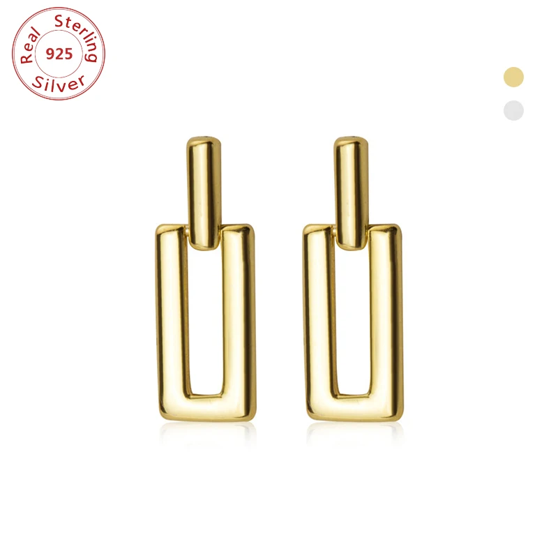 Модные женские серьги-гвоздики из стерлингового серебра 925 пробы простые