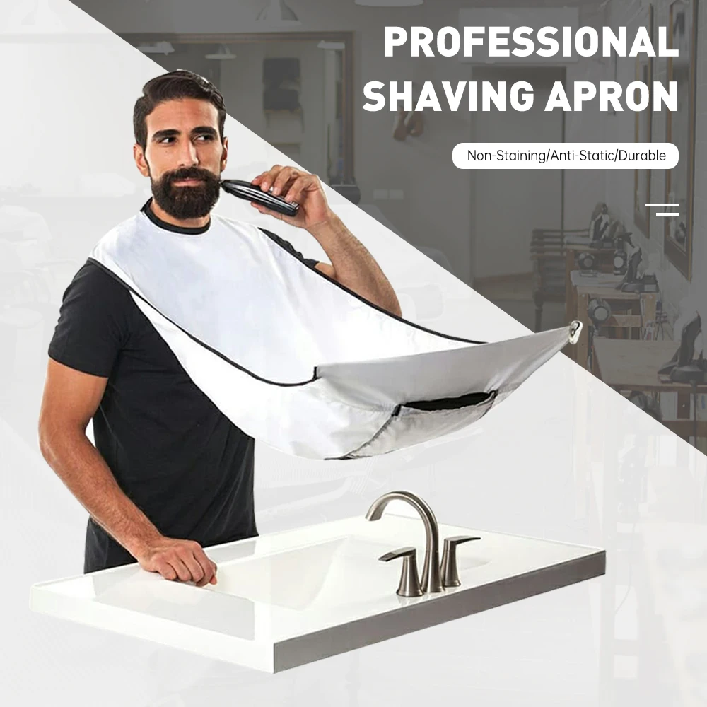 

3 Style Beard Shaving Apron Mustache Shaving Cape Bib For Men With Suction Cups Attach To Mirror Hairdressing Beard Styling Tool