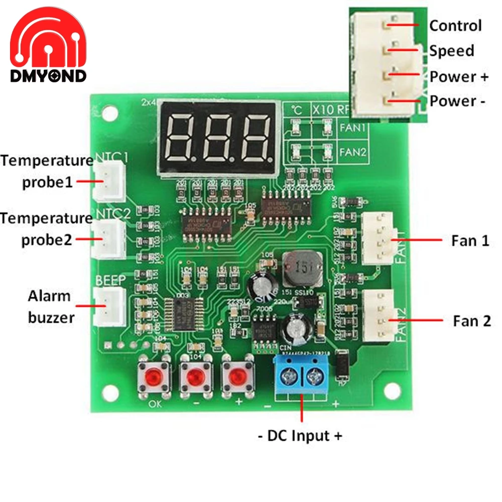 Двухсторонний теплоотвод PWM четырехпроводной вентилятор регулятор температуры