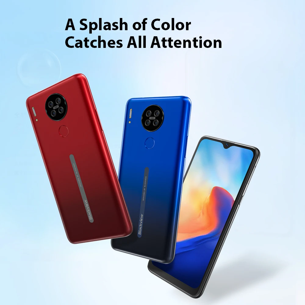 Cena Blackview A80 Quad Tylna Kamera Android 10.0 Go Telefon Komórkowy 6.21 'waterdrop Ekran HD 2GB + 16GB Telefon Komórkowy 4200mAh 4G Smartphone
