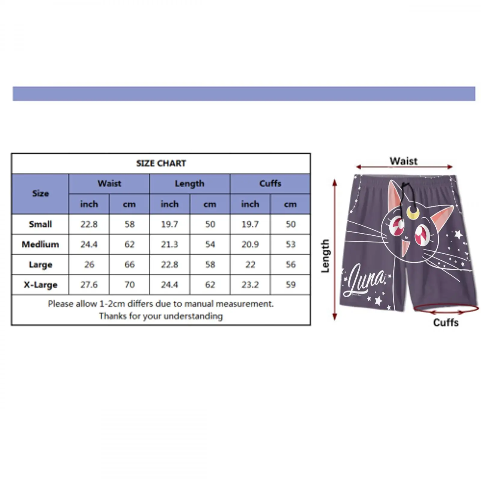 

brand sailor moon loose beach shorts cute boys/girls oversized panties sailor moon case kids panties