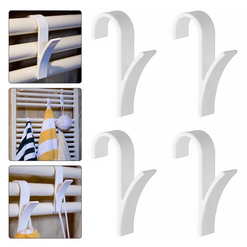 

2/4/6 Pieces of White Hook for Heating Towel Radiator Rail Bathtub Hook Bracket Hanger Scarf Hanger Drying Space Towel Rack