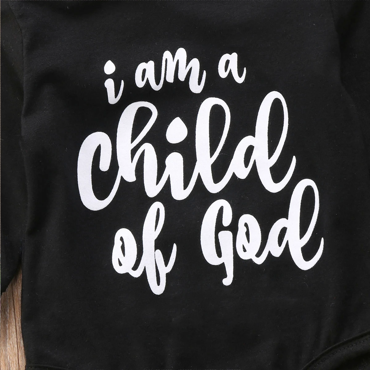 Зимняя детская черная хлопковая одежда с буквами Бог для маленьких мальчиков и