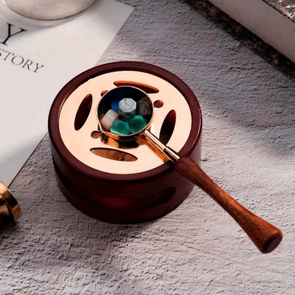 

Retro Wax Seal Solid Wood Melting Oven Furnace Wax Pot Beads Sticks Heater Wax Warmer Decorative Craft for Candle Stamp