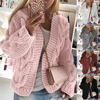 ladies twist cardigan sweater sweater coat new autumn and winter womens cardigan long sleeve casual knitted coat