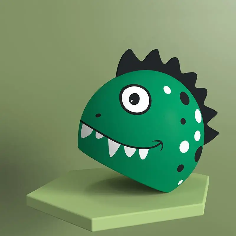 

2021 New Fun Children's Cartoon Dinosaur Swimming Cap Silicone Swimming Cap Boys and Girls Swimming Cap Waterproof Swimming Cap