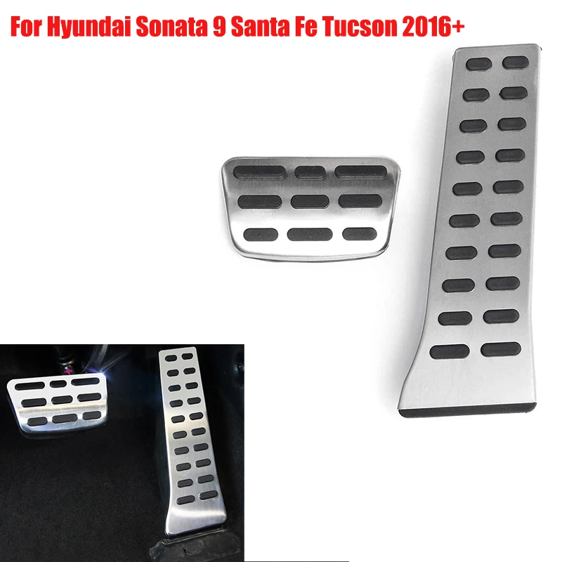 

Car Interior Accessories Accelerator Non-Slip Pedal Brake Pedals Foot Pedal Cover For Hyundai Sonata 9 Santa Fe Tucson 2016+