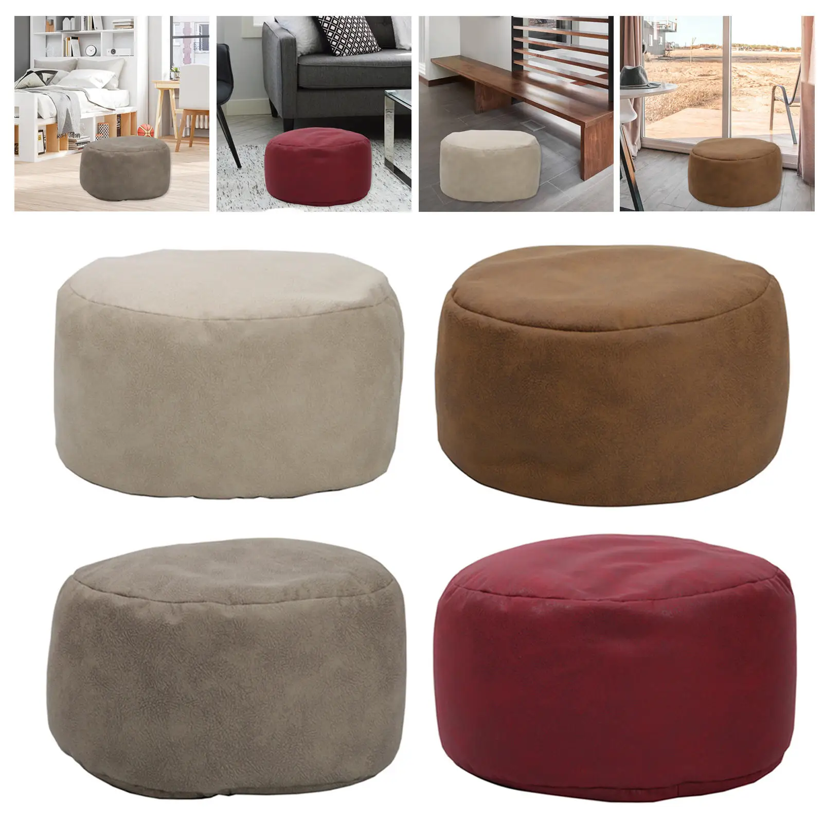 

Bean Bag Decor Organizer Without Filling Small Pouf Slipcover for Dorm Room Living Room