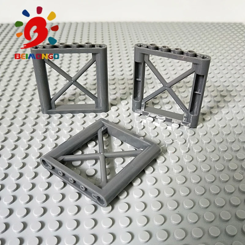 BEIMONGO строительные блоки MOC решетки стены 64448*1x6x5*10 шт. архитектурные DIY Кирпичи