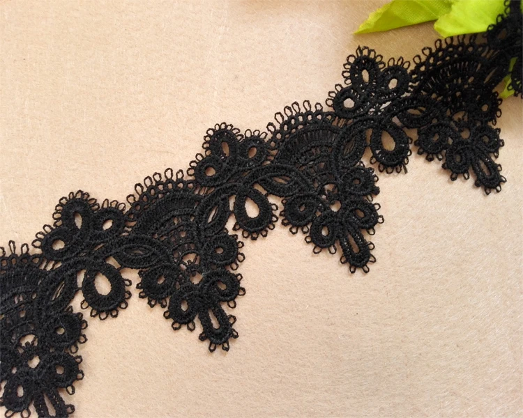 

5.5CM Wide Cotton Hollow 3D Embroidered Flowers Fabric Lace Appliques Handmade DIY Dress Collar Curtains Trim Decorative Ribbon