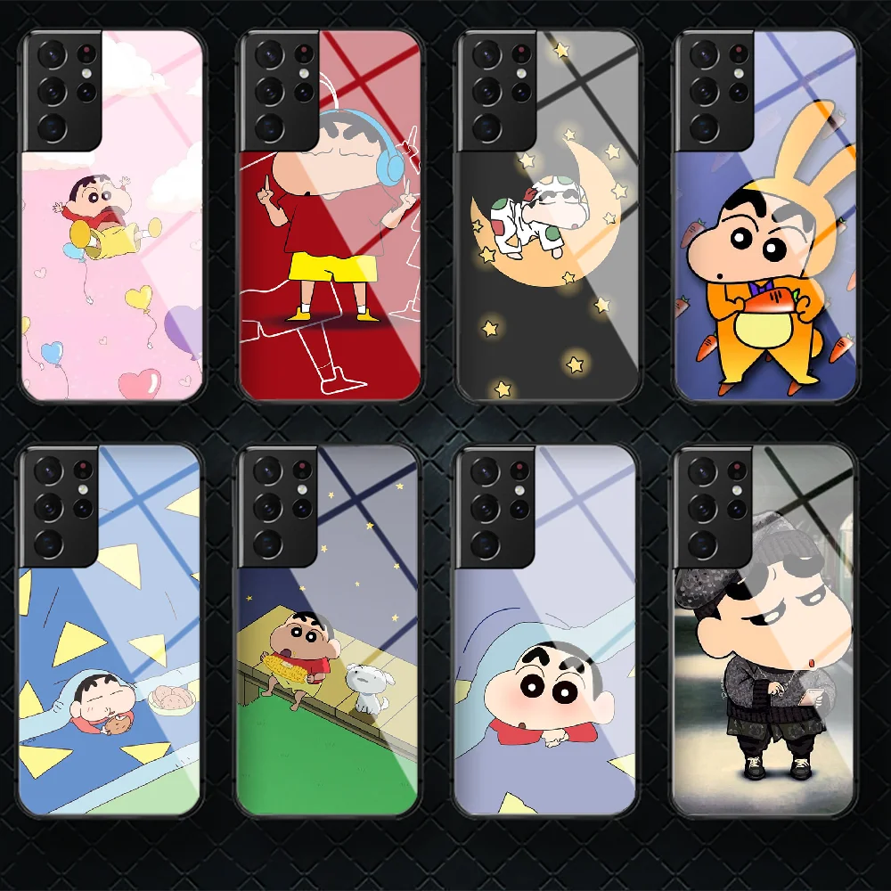 

Cute Crayon Tempered Glass Phone Case Cover For Samsung Galaxy Note S 8 9 10 20 21 E Plus Ultra M 31 51 FE Waterproof 3D Fashion