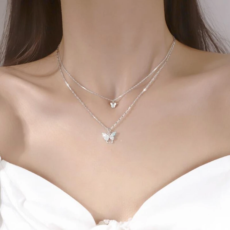 Цепочка с подвеской-бабочкой Женская из серебра 925 пробы | Украшения и аксессуары
