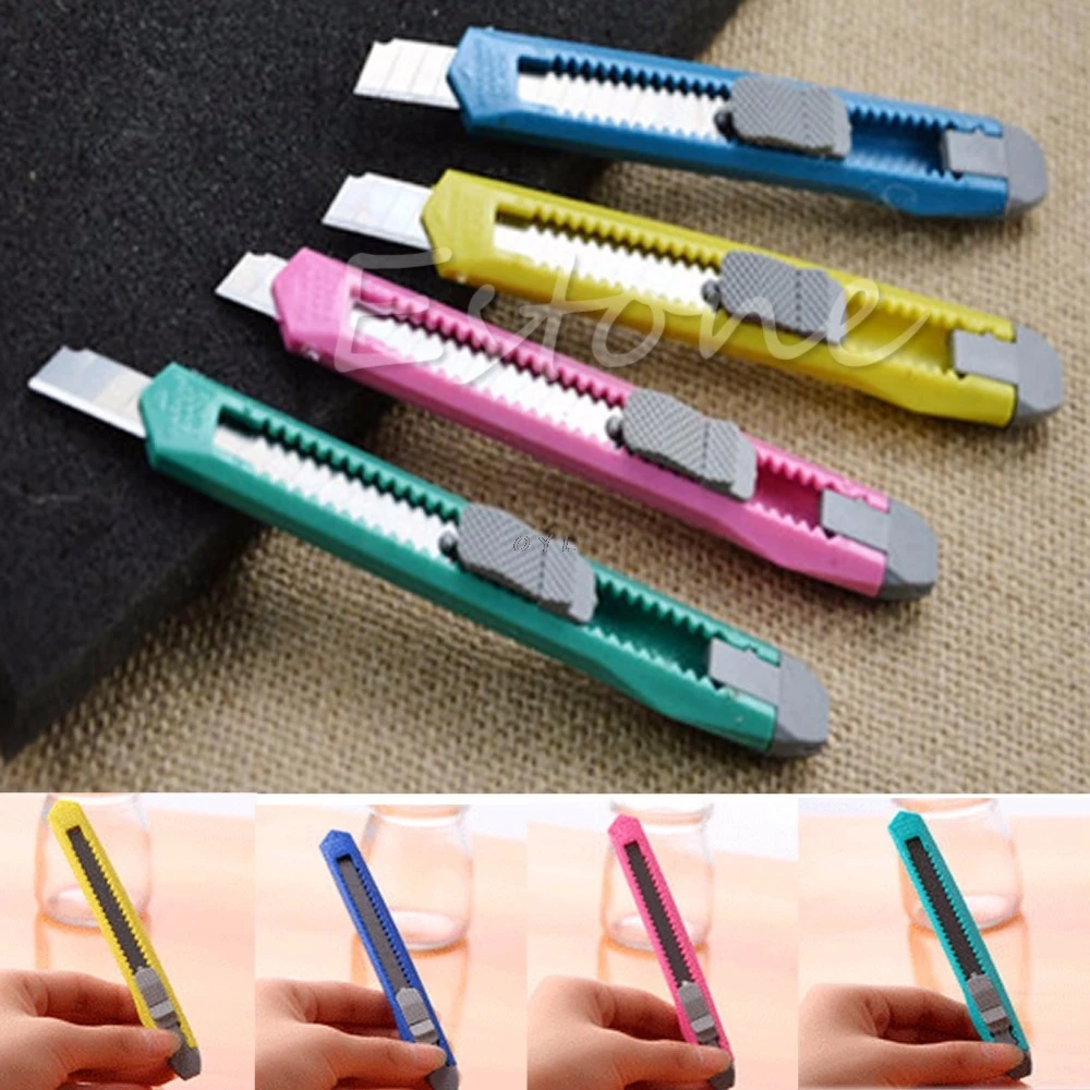 

2PCS Box Cutter Utility Knife Snap Off Retractable Razor Blade Knife Tool