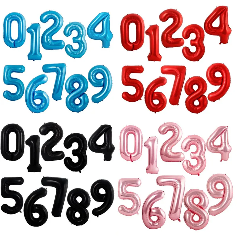 1 шт. 40 дюймовые воздушные шары из фольги в виде цифр Макарон синего и розового