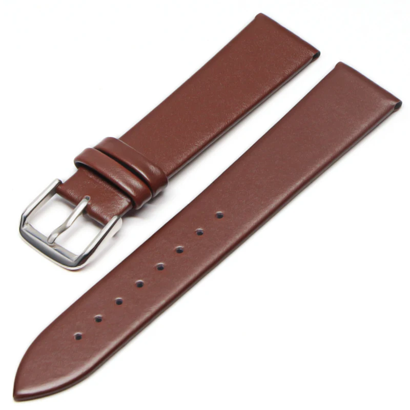 Genuine Leather Watchbands 18mm 20mm 22mm 24mm Black  Brown Women Men Cowhide Watch Band Strap Belt With Buckle