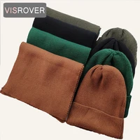 visrover%c2%a0%c2%a08 colorways unisex autumn winter solid color real%c2%a0cashmere beanies and scarf new cashmere unisex%c2%a0warm cap snood match