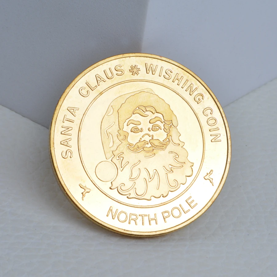 Arts Gifts Christmas Commemorative Coins Santa Medal Crafts Collection Souvenir Luck | Дом и сад