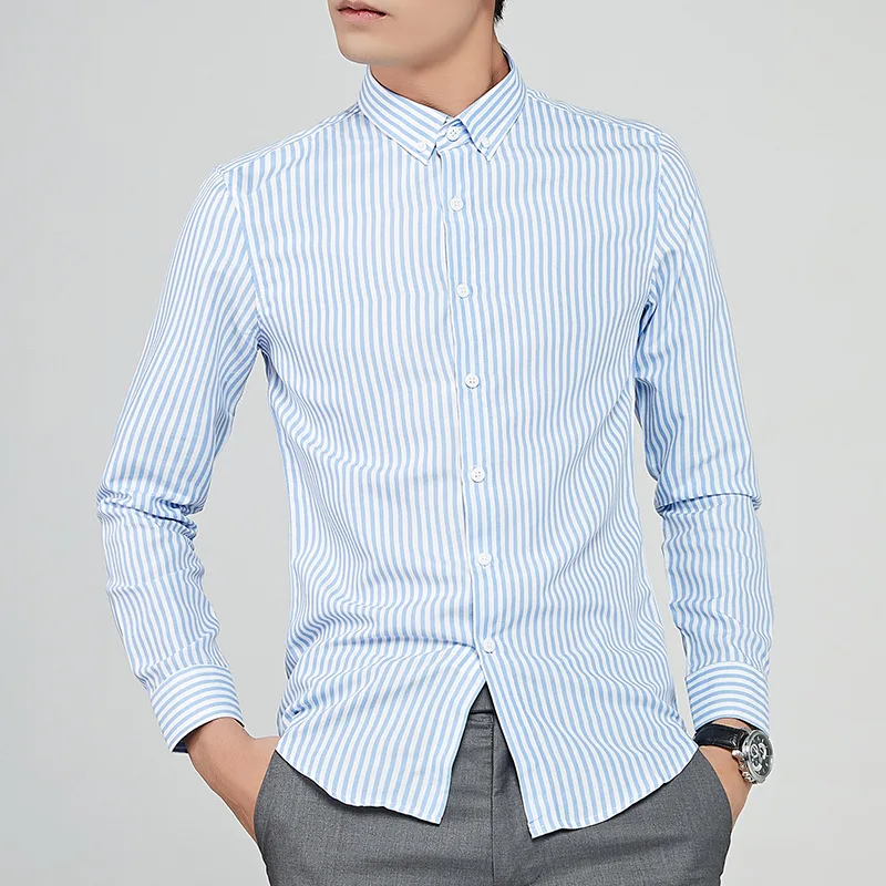 Рубашка MRMT мужская с длинным рукавом в полоску для отдыха 2021 | Мужская одежда