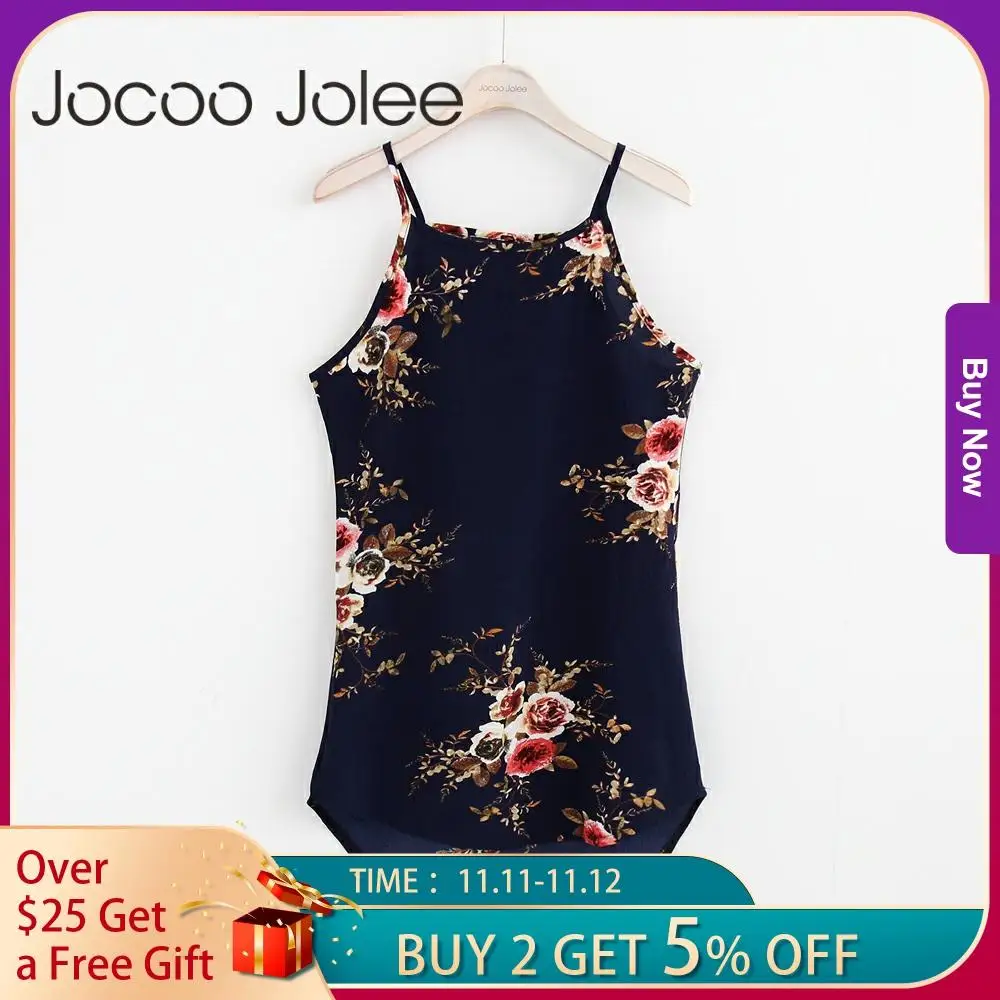 Женское платье с лямкой на шее Jocoo Jolee летнее асимметричное цветочным принтом