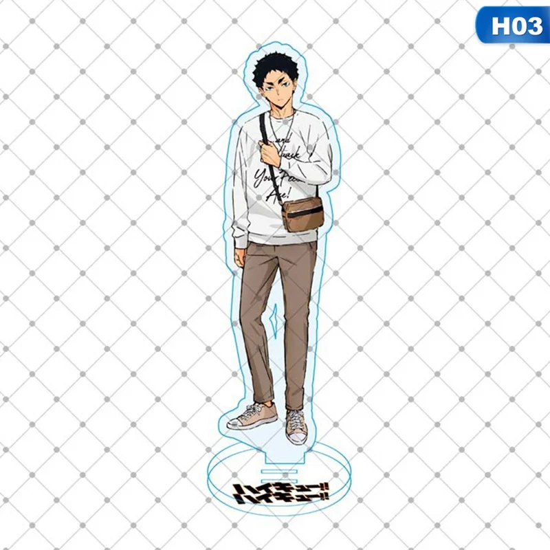 

15cm New Haikyuu Hinata Kageyama Tsukishima Sugawara Family Acrylic Stand Figure Desk Plate Models Topper Anime Karasuno Toys
