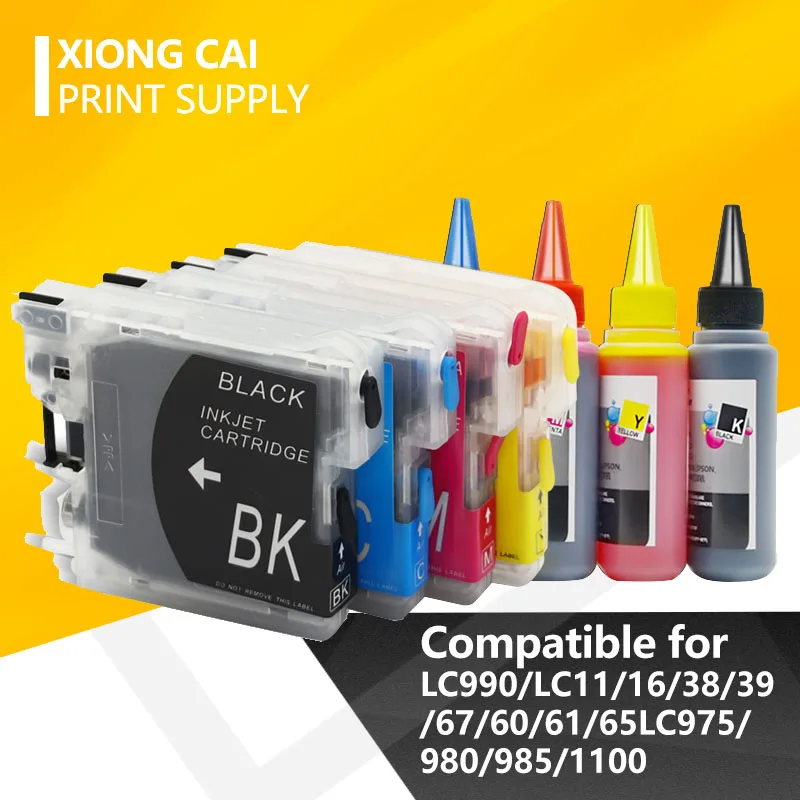 LC38 LC39 LC61 LC65 LC67 LC980 LC985 LC990 LC1100 многоразовый картридж для принтера Brother DCP J125 185C 195C