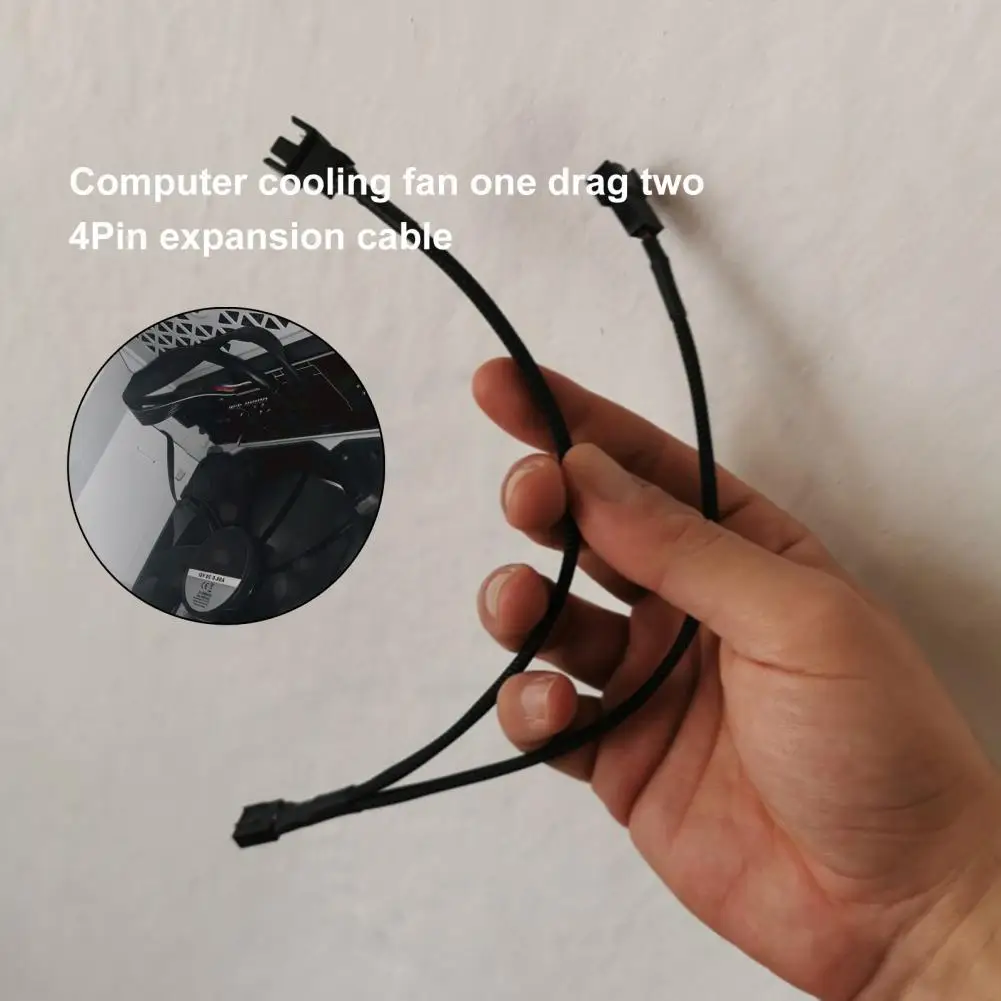 

Converter Wire 1 to 2 Ways Flexible Nylon Mesh PWM 4Pin Fan Extension Cable for Case Fan