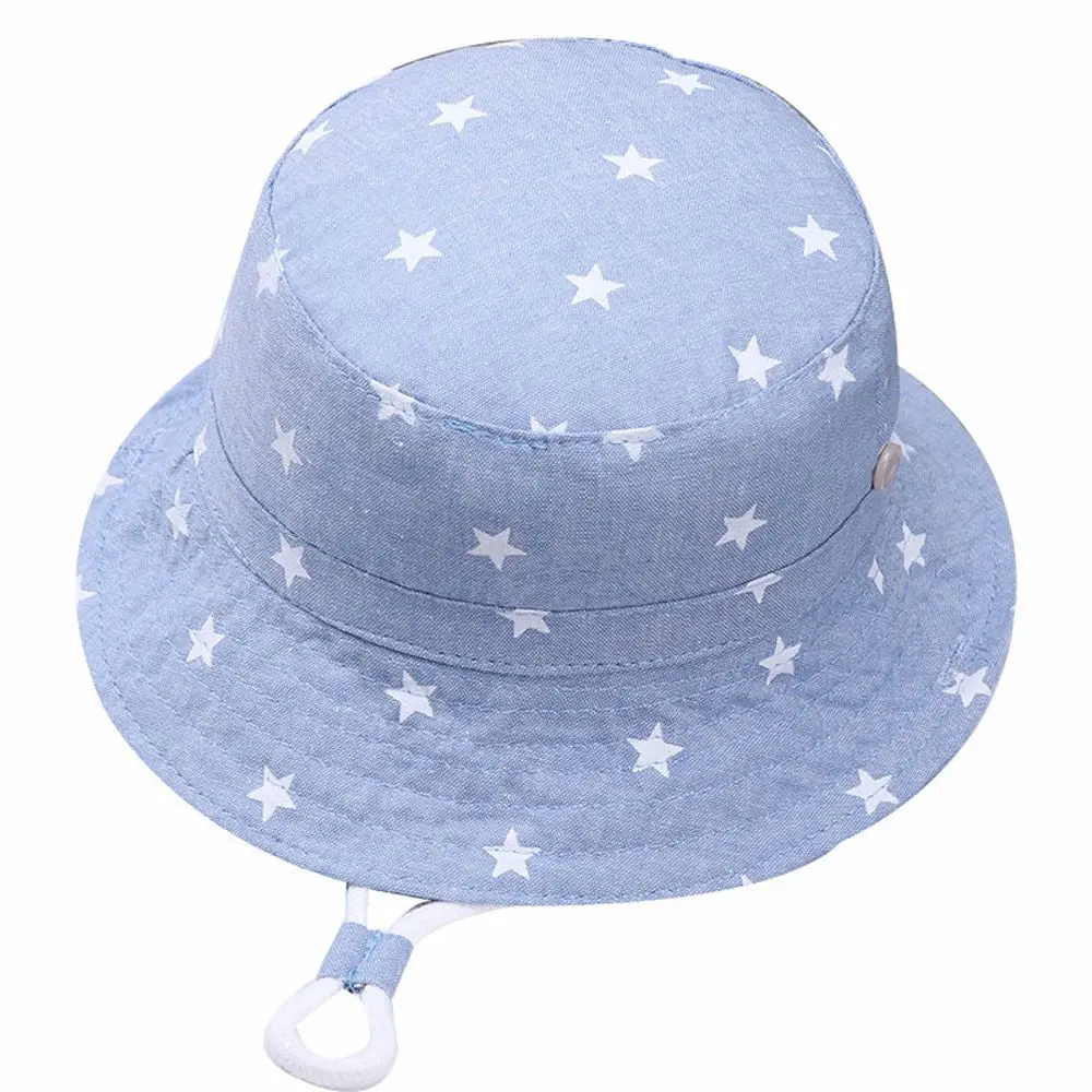 1pc Baby Sun Hat Boys Girls Bucket Soft Infant Summer Sunscreen Caps Fisherman Cotton Denim Travel Outdoor UV Protection | Детская