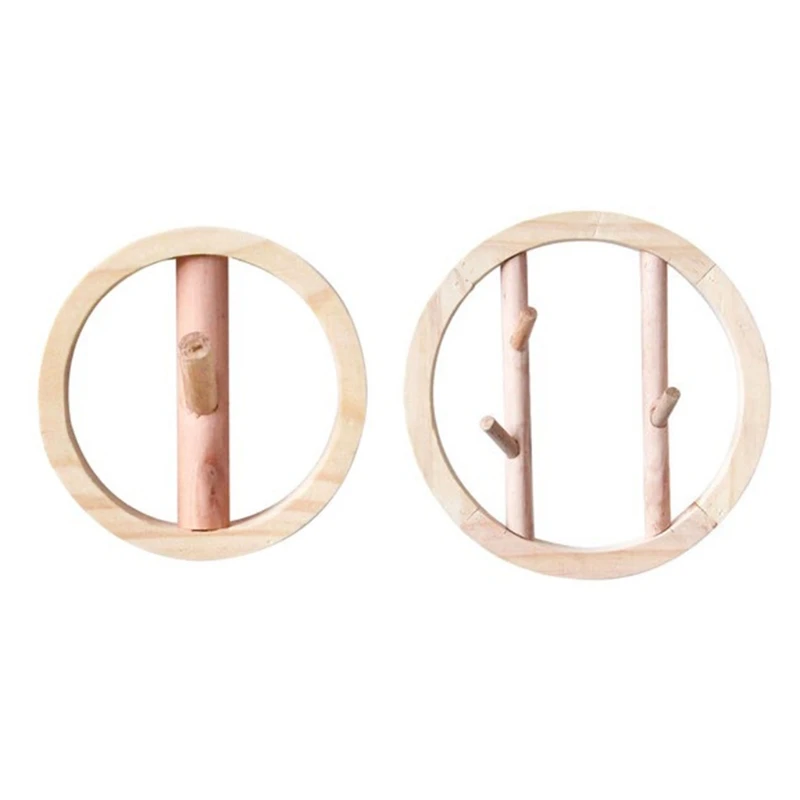 

Solid Wood Round Wall Hanging Clothes Hook Decorative Crochet Nordic Wooden Cloth Holder Organizer Coat Rack Hangers