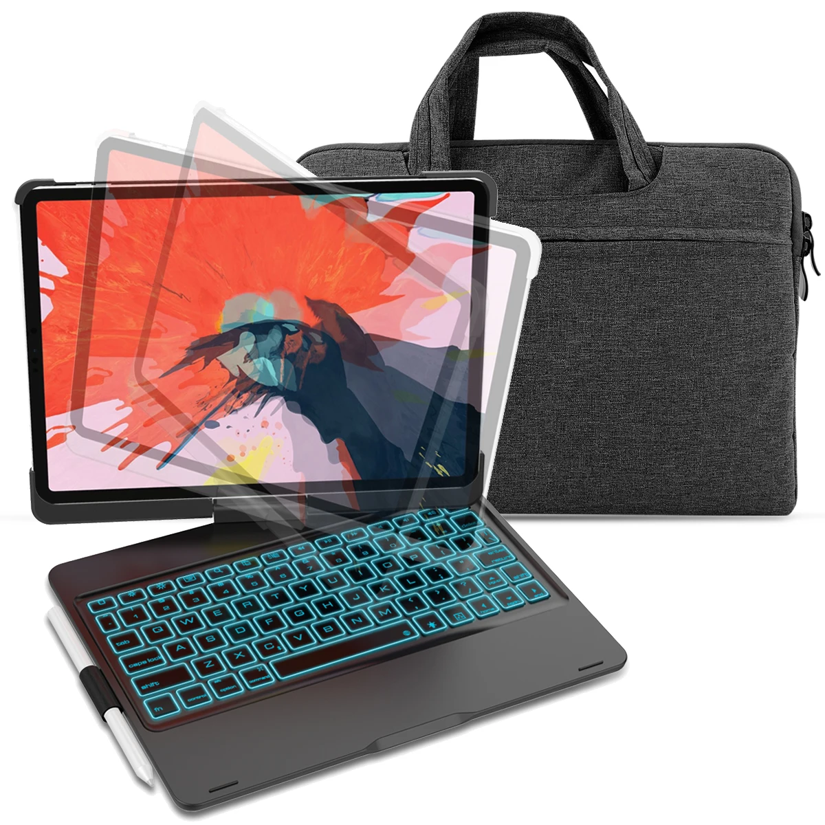 8 США клавиатура чехол для iPad Pro 11 360 градусов вращение bluetooth-клавиатура для планшета чехол с 11-12 дюймов универсальные сумки для планшетов - Цвет: 8