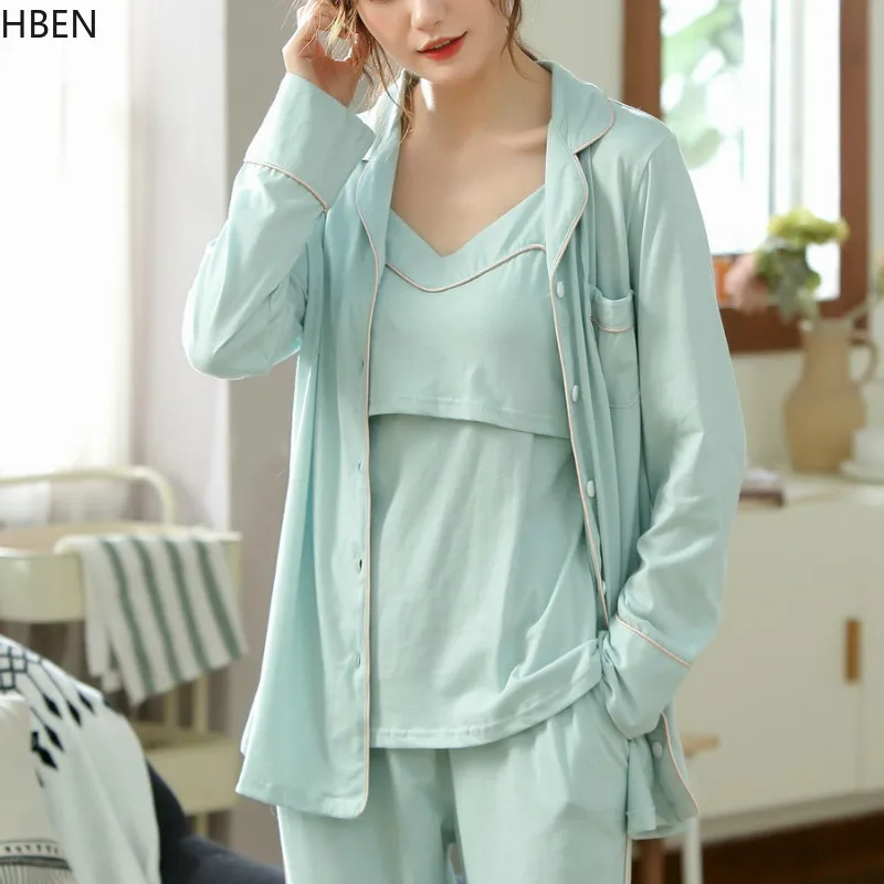 

EA Maternity Pant Pajamas Sets Sleep & Lounge Long Sleeve Women Pajamas Set Homewear Plus Size Print Homewear Pregnent Clothes
