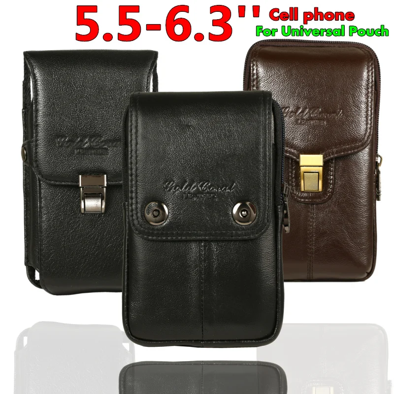 Популярный чехол для телефона из натуральной кожи с зажимом ремня поясной