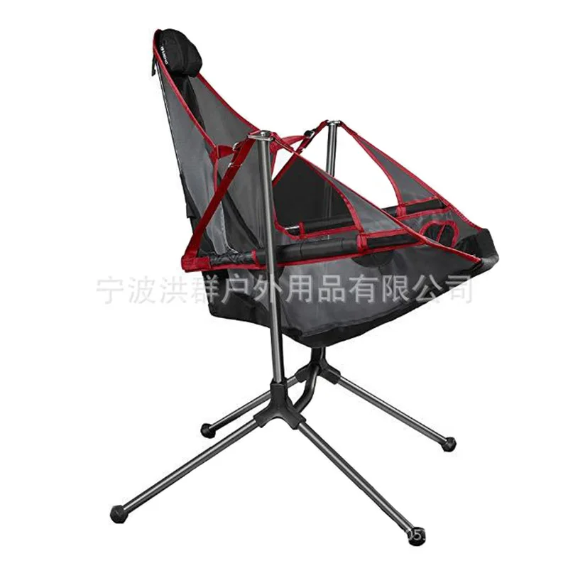 

Outdoor Camping Chair Durable Portable Foldable Breathable Comfortable Rocking Chair With Pillow For Outdoors Fishing BBQ