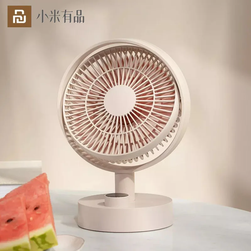 You Pin USB Rechargeable Fan Desktop Electric Cooling Table Fan Digital Display Moving Head for Office Bedroom Home Appliances