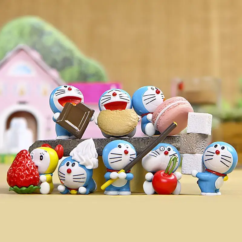 8 шт./лот Дораэмон милые фигурки с печеньем ПВХ Фигурки игрушки Коллекционная