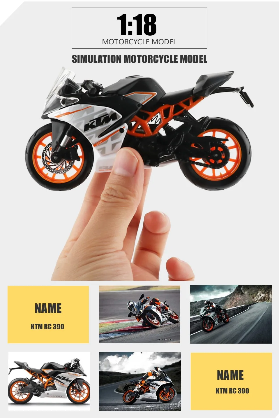 Maisto Сплав 1:18 Модель мотоцикла игрушка Моделирование KTM RC 390 мотоцикл автомобиль спортивный гоночный автомобиль Модель Коллекция игрушек для детей