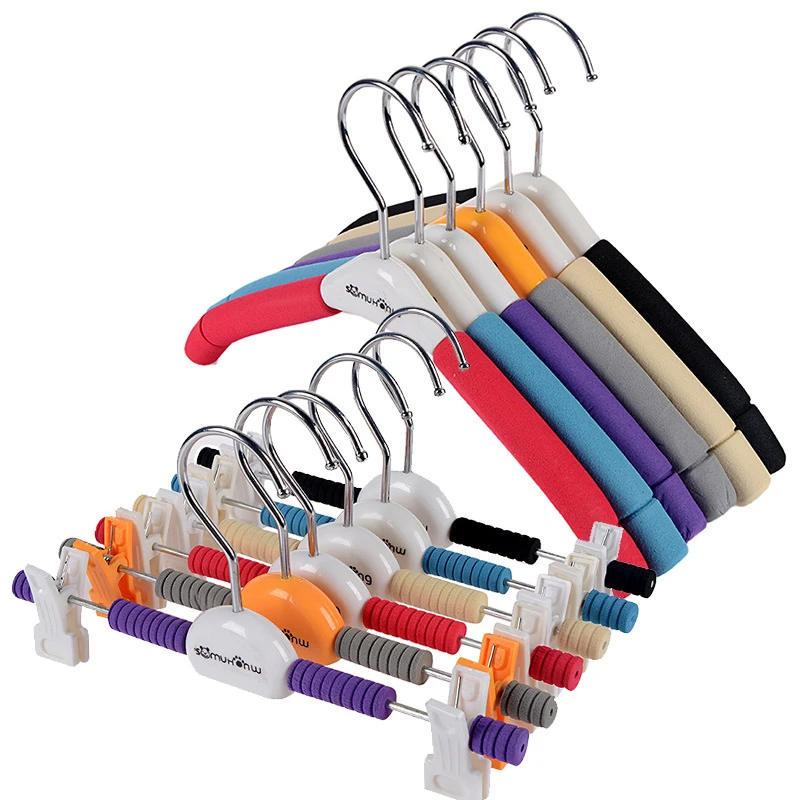 

10Pcs Multifunction Hangers Creative Colorful Rubber Non-Slip Practical Children Clothing Pants Hanger Wardrobe Drying Racks