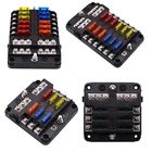 12V 32V плавкий предохранитель держатель 12 способов 6 выходов изменение предохранителей клеммной колодки с светодиодный Предупреждение светильник для автомобилей Boat морской Trike