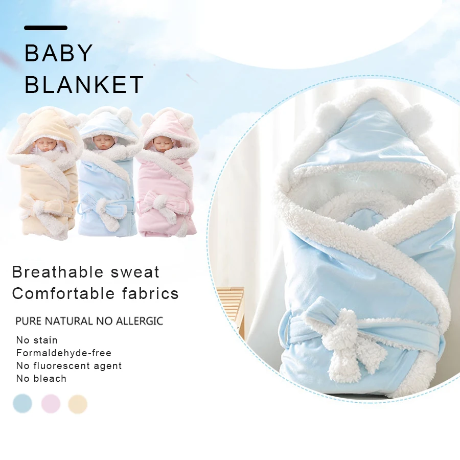 

Newborns Boys Girls Blankets Warm Down Baby Blanket Infant Bedding Double Layer For Fleece Velvet Blanket Winter Infant Quilt