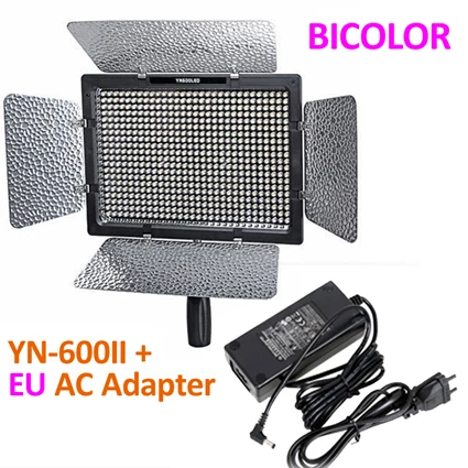 Yongnuo YN600 II YN600L II двухцветный светодиодный светильник для видео+ адаптер переменного тока с поддержкой пульта дистанционного управления по телефону приложение для интервью - Цвет: 3300 К