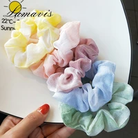 ins super fairy hair ring summer rendering gradient chiffon cloth art hair ring fantasy gentle hair rope rubber band head rope