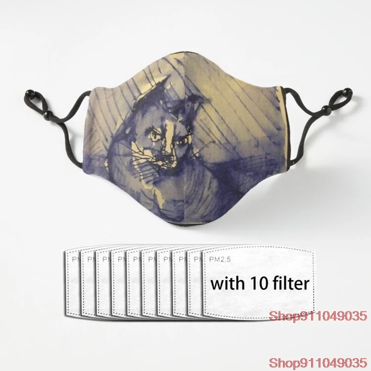 

TsarkArt Cat Noir Bleu Fashion Mascarillas Cosplay Face Mask Dustproof Adult Kids Masks Filter Washable
