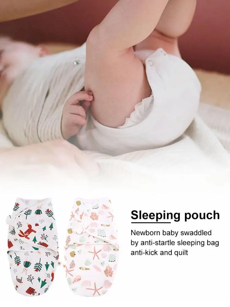 

0-9 Months Baby Wrap Swaddle Blanket 2PCS Cotton Comfortable Baby Sleeping Blanket Sleeping Bag Envelope For Newborn Sleepsack