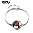 Регулируемый браслет-цепочка SONGDA Horse, модный серебристый браслет с художественным рисунком, стеклянный кабошон, амулетный браслет, ювелирные изделия, подарок для парня