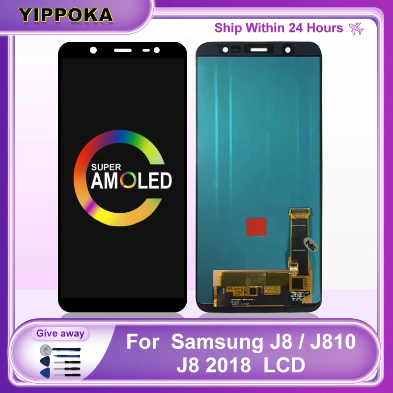 

Super AMOLED For Samsung Galaxy J800FN J800 J810F J810Y LCD Touch Screen Digitizer Display Replacement Parts J810 J8 2018 LCD