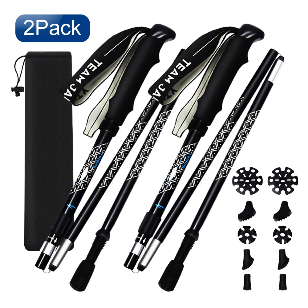 

2Pcs Outdoor Walking Sticks Nordic Anti Shock Trekking Poles Telescopic Ultralight Hiking Sticks Aluminum Walking Crutches Canes
