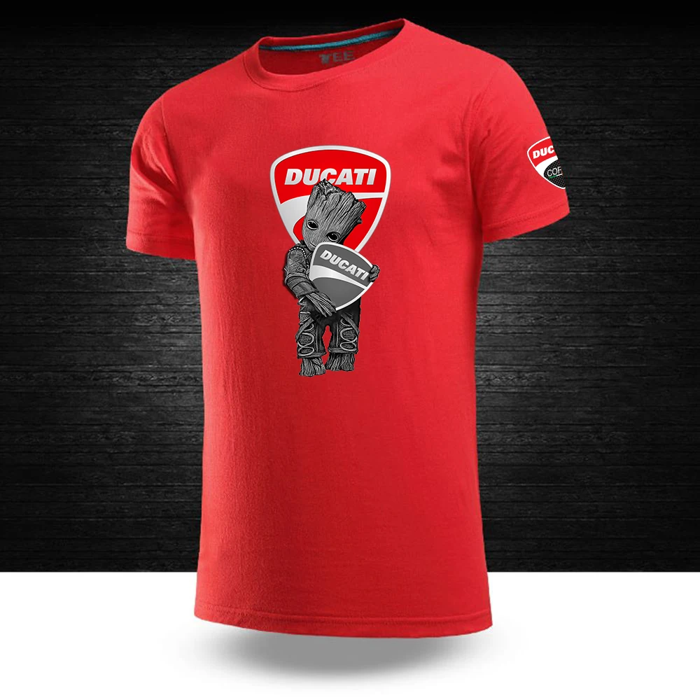 

2021 Man's Summer Men Ducati Tees Customize Popular Decal T shirt Male Cotton Hip Hop College Print Short Sleeves Tops