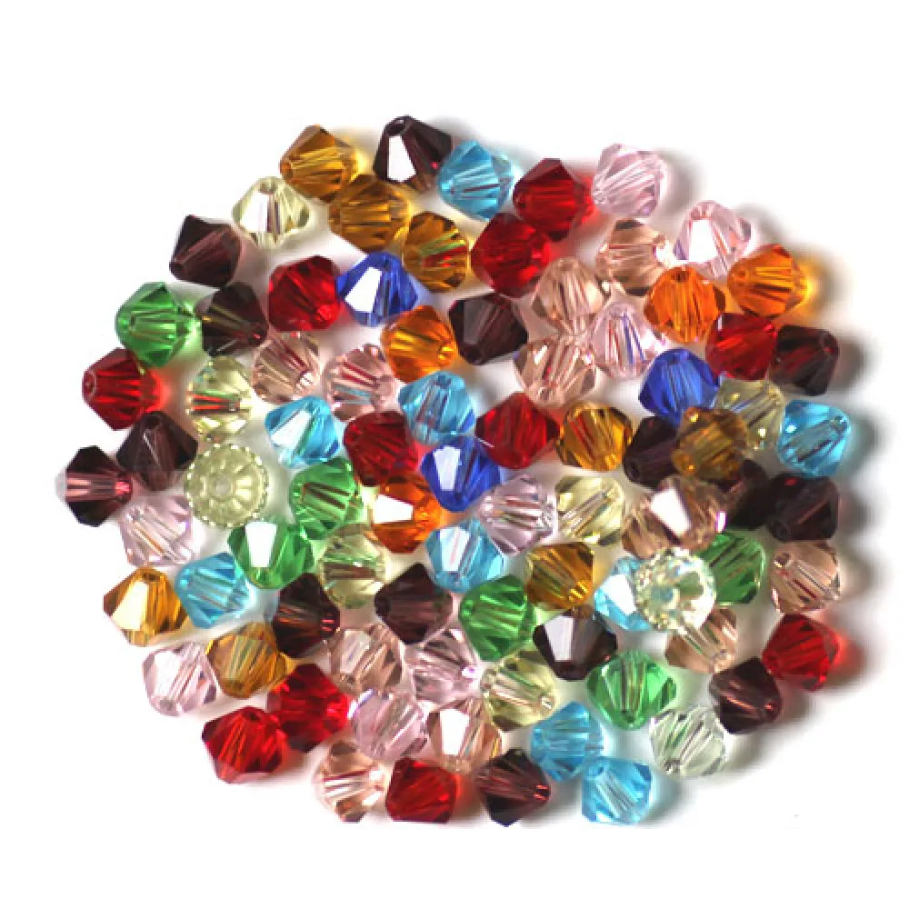 

50pcs Imitation Austrian Crystal Bicone Beads Grade AAA for Jewelry Making DIY Bracelet Necklace Decor Accessories Mixed Color