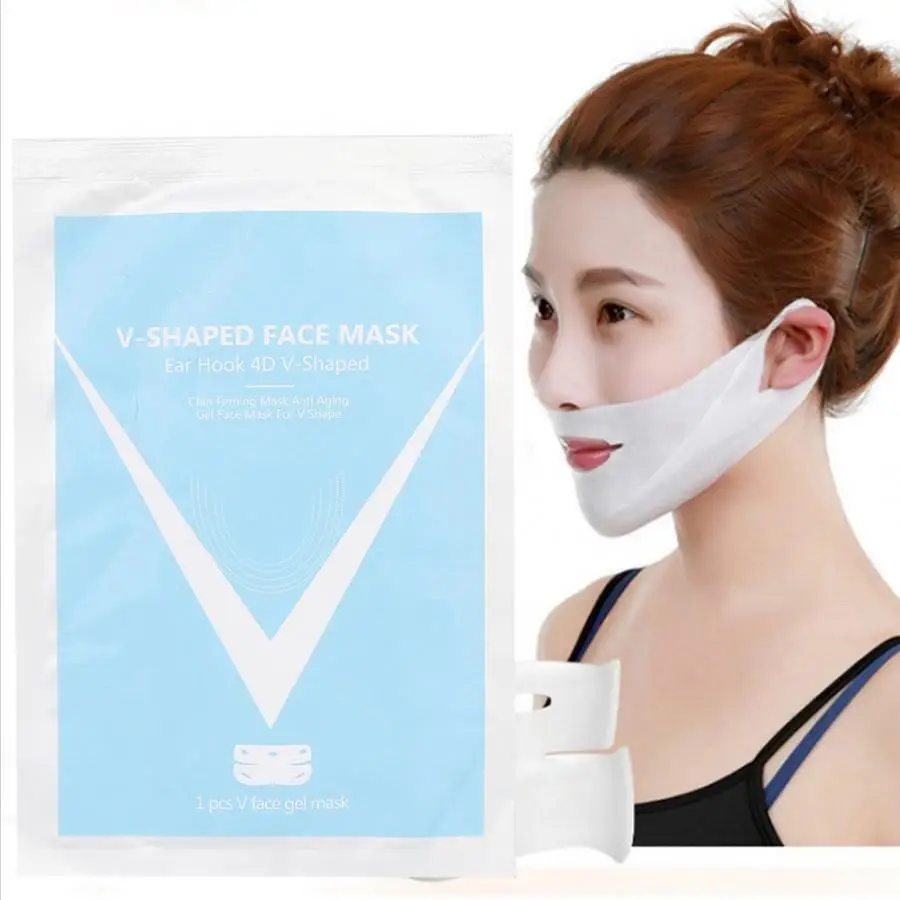 4D двойная V образная гелевая маска для лица увлажняющая похудения и кожи
